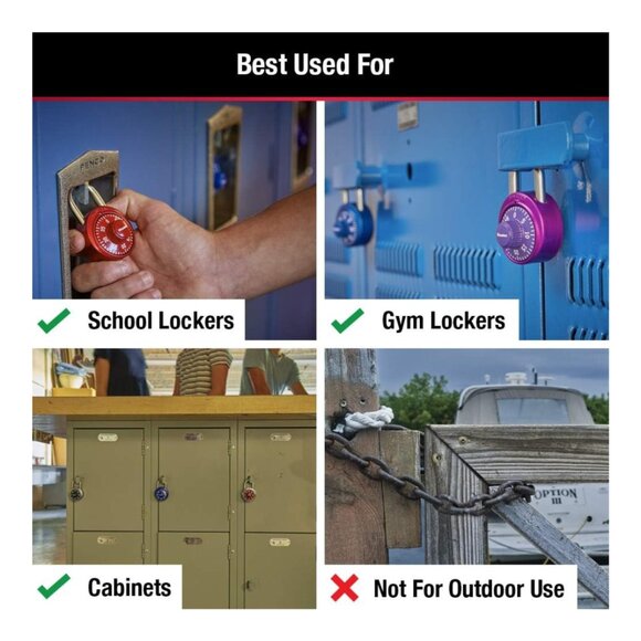 Master Lock 1530DCM Combination Padlock, 1-7/8 in. Wide, Metal Body, Keyless, As - Picture 3 of 7